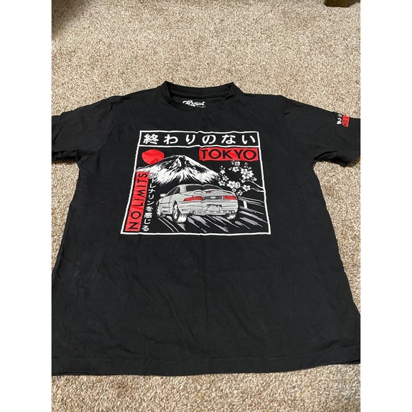 Eighty Eight Brand Boys Tokyo No Limits JDM Car Graphic T-Shirt Black Size 14 - Picture 2 of 5
